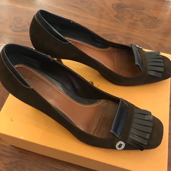 COLE HAAN SUEDE HEELS (Brown) - Picture 3 of 8